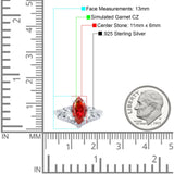 Marquise Art Deco Wedding Engagement Bridal Ring Round Simulated Cubic Zirconia 925 Sterling Silver