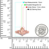 Marquise Art Deco Wedding Engagement Bridal Ring Round Simulated Cubic Zirconia 925 Sterling Silver