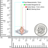 Marquise Art Deco Wedding Engagement Bridal Ring Round Simulated Cubic Zirconia 925 Sterling Silver