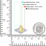 Marquise Art Deco Wedding Engagement Bridal Ring Round Simulated Cubic Zirconia 925 Sterling Silver