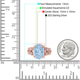 Art Deco Oval Wedding Engagement Ring Round Simulated Cubic Zirconia 925 Sterling Silver