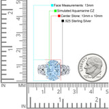 Art Deco Oval Wedding Engagement Ring Round Simulated Cubic Zirconia 925 Sterling Silver