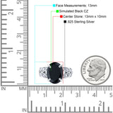 Art Deco Oval Wedding Engagement Ring Round Simulated Cubic Zirconia 925 Sterling Silver