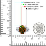 Art Deco Oval Wedding Engagement Ring Round Simulated Cubic Zirconia 925 Sterling Silver