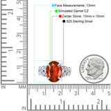 Art Deco Oval Wedding Engagement Ring Round Simulated Cubic Zirconia 925 Sterling Silver