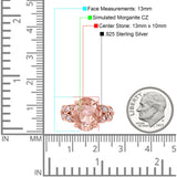 Art Deco Oval Wedding Engagement Ring Round Simulated Cubic Zirconia 925 Sterling Silver