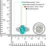 Art Deco Oval Wedding Engagement Ring Round Simulated Cubic Zirconia 925 Sterling Silver