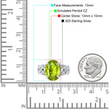 Art Deco Oval Wedding Engagement Ring Round Simulated Cubic Zirconia 925 Sterling Silver