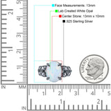 Art Deco Oval Wedding Engagement Ring Round Simulated Cubic Zirconia 925 Sterling Silver