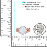 Art Deco Oval Wedding Engagement Ring Round Simulated Cubic Zirconia 925 Sterling Silver