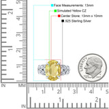 Art Deco Oval Wedding Engagement Ring Round Simulated Cubic Zirconia 925 Sterling Silver