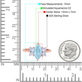 Marquise Art Deco Emerald Cut Wedding Bridal Ring Simulated Cubic Zirconia 925 Sterling Silver