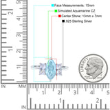 Marquise Art Deco Emerald Cut Wedding Bridal Ring Simulated Cubic Zirconia 925 Sterling Silver