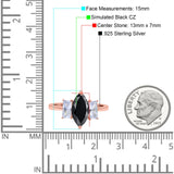Marquise Art Deco Emerald Cut Wedding Bridal Ring Simulated Cubic Zirconia 925 Sterling Silver