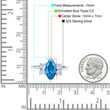 Marquise Art Deco Emerald Cut Wedding Bridal Ring Simulated Cubic Zirconia 925 Sterling Silver