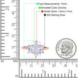 Marquise Art Deco Emerald Cut Wedding Bridal Ring Simulated Cubic Zirconia 925 Sterling Silver
