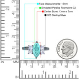 Marquise Art Deco Emerald Cut Wedding Bridal Ring Simulated Cubic Zirconia 925 Sterling Silver