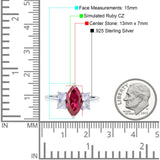 Marquise Art Deco Emerald Cut Wedding Bridal Ring Simulated Cubic Zirconia 925 Sterling Silver