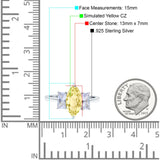 Marquise Art Deco Emerald Cut Wedding Bridal Ring Simulated Cubic Zirconia 925 Sterling Silver