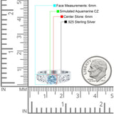 Art Deco Wedding Bridal Engagement Ring Band Round Simulated Cubic Zirconia 925 Sterling Silver