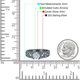 Art Deco Wedding Bridal Engagement Ring Band Round Simulated Cubic Zirconia 925 Sterling Silver