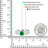 Art Deco Wedding Bridal Engagement Ring Band Round Simulated Cubic Zirconia 925 Sterling Silver