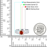 Art Deco Wedding Bridal Engagement Ring Band Round Simulated Cubic Zirconia 925 Sterling Silver