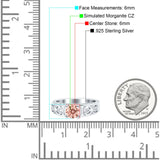 Art Deco Wedding Bridal Engagement Ring Band Round Simulated Cubic Zirconia 925 Sterling Silver