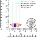 Infinity Twisted Wedding Ring Oval Cut Simulated Cubic Zirconia 925 Sterling Silver