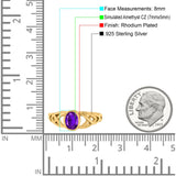 Infinity Twisted Wedding Ring Oval Cut Simulated Cubic Zirconia 925 Sterling Silver