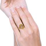 Filigree Owl Ring Band 925 Sterling Silver Lucky Owl