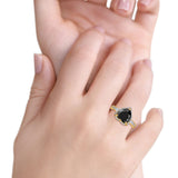 Halo Heart Promise Ring Simulated Cubic Zirconia 925 Sterling Silver