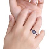 Halo Cushion Infinity Twist Side Stone Simulated Amethyst CZ Engagement Ring Cubic Zirconia 925 Sterling Silver
