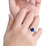 Bezel Set 10mmX8mm Oval Engagement Ring Cubic Zirconia 925 Sterling Silver