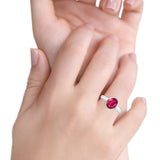 Bezel Set 10mmX8mm Oval Engagement Ring Cubic Zirconia 925 Sterling Silver