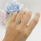 Marquise Solitaire Engagement Ring 6X12 Natural Green Moss Agate 925 Sterling Silver