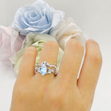Marquise Split Shank Leaf Floral Ring