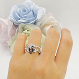 Marquise Split Shank Leaf Floral Ring