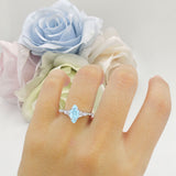 Marquise Split Shank Leaf Floral Ring