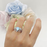 Two Piece Pear Teardrop Bridal Ring