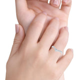 Princess Cut Art Deco Engagement Wedding Half Eternity Ring Simulated CZ 925 Sterling Silver