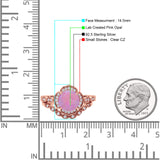 Round Floral Bridal Set Piece Vintage Style Engagement Ring Cubic Zirconia 925 Sterling Silver
