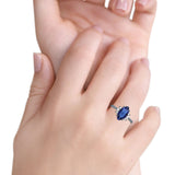Vintage Marquise Engagement Ring Simulated Cubic Zirconia 925 Sterling Silver