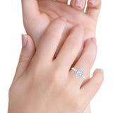Vintage Marquise Engagement Ring Simulated Cubic Zirconia 925 Sterling Silver