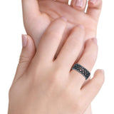 Celtic Oxidized Band Solid 925 Sterling Silver Thumb Ring (7mm)