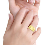 Signet Plain Band High Polished Solid 925 Sterling Silver Thumb Ring (14mm)