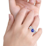 Weave Teardrop Pear Twist Infinity Shank Art Deco Wedding Bridal Piece Ring Simulated Cubic Zirconia 925 Sterling Silver
