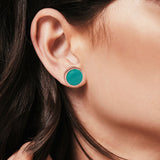 Half Ball Stud Earrings Round 925 Sterling Silver (5mm-16mm)