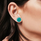Half Ball Stud Earrings Round 925 Sterling Silver (5mm-16mm)