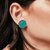 Half Ball Stud Earrings Round 925 Sterling Silver (5mm-16mm)